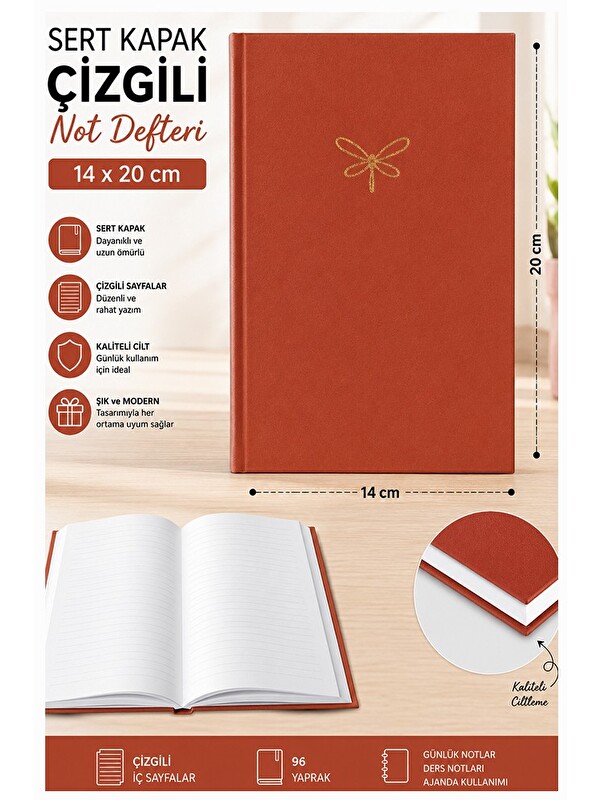 Artlantis Kaliteli Not Defteri A5 14x20cm 1 Adet Lizz Esp180c Çizgili Lastili Sert Kapak 168 Yaprak Ciltli Bür