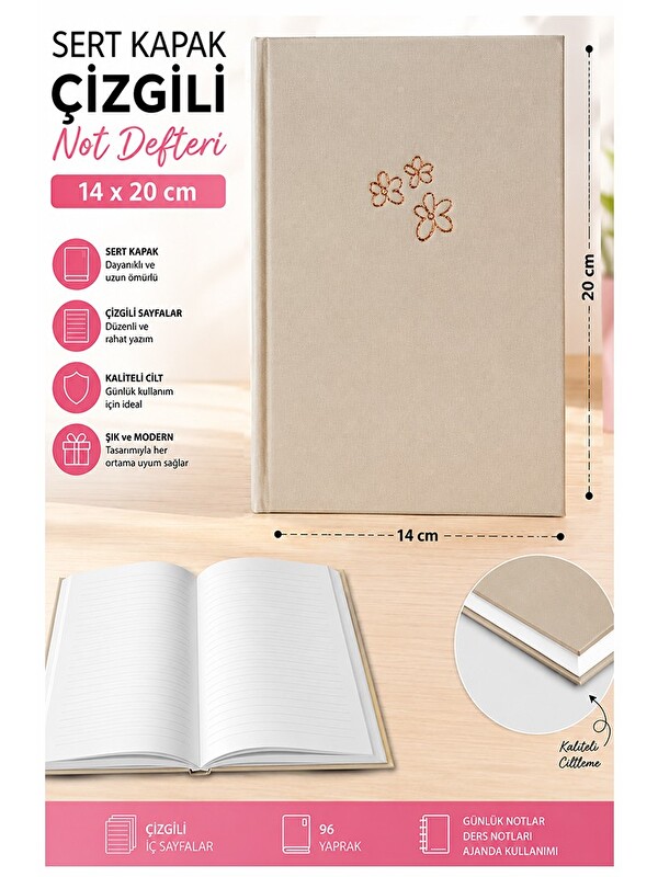 Artlantis Kaliteli Not Defteri A5 14x20cm 1 Adet Lizz Esp180c Çizgili Lastili Sert Kapak 168 Yaprak Ciltli Bür
