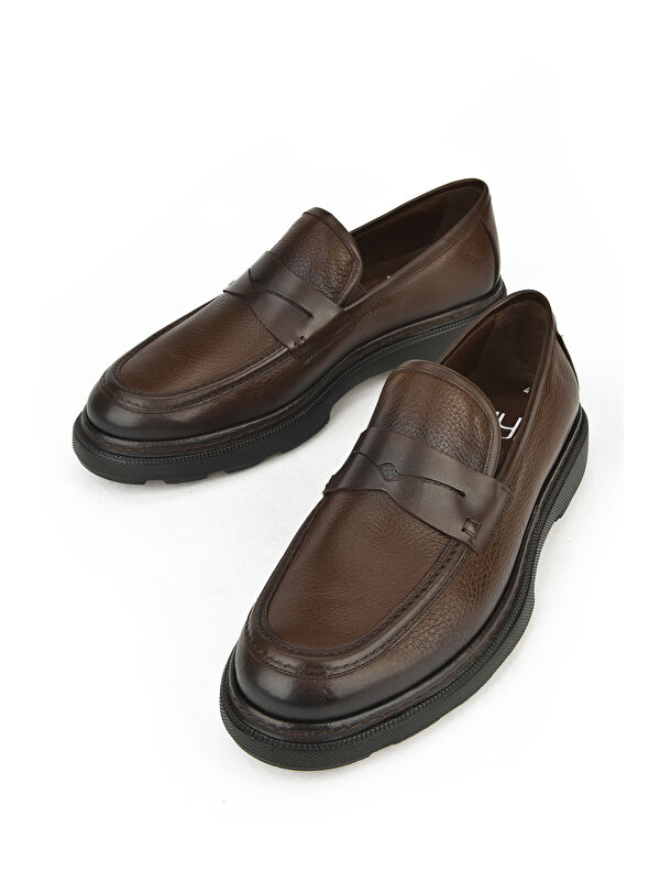 Erkek Hakiki Deri Ayakkabı 143745ZAB0706 Kahve - Görsel 5