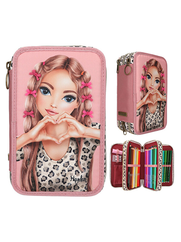 Top Model 3 Katlı İçi Dolu Kalem Çantası Leoheart 413640