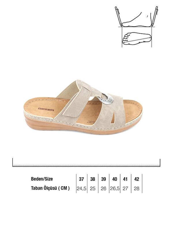 Yazlık Kadın Suni Deri Koleksiyon Cırtlı Ayarlanabilir Terlik - Görsel 3