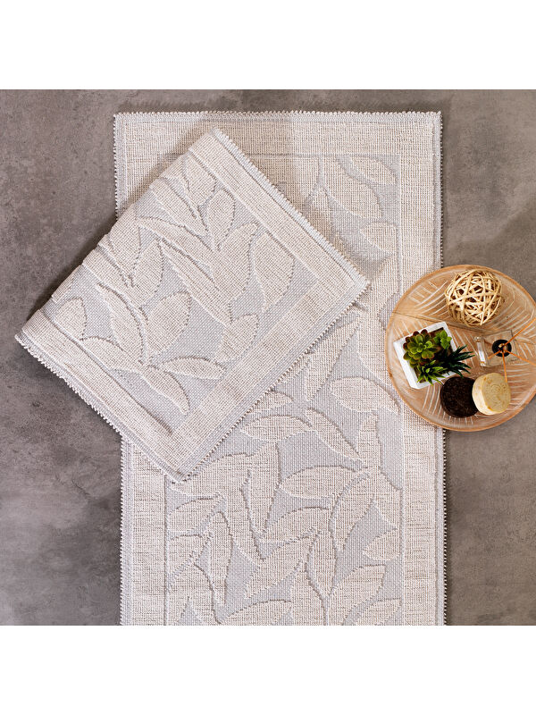 SCHAFER Home Leaf 2 Li Banyo Paspası-Ekru