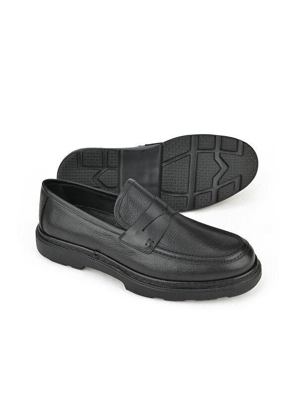 Erkek Hakiki Deri Ayakkabı 143745ZAB0706 Siyah - Görsel 5