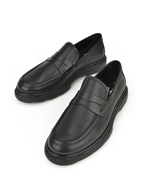 Erkek Hakiki Deri Ayakkabı 143745ZAB0706 Siyah - Görsel 6