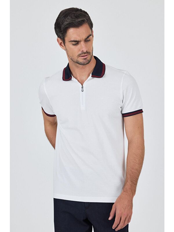 İMZA Kısa Kol Düz Pike Polo Yaka Cepsiz %100 Pamuk Slim Fit Tişört 1011250130