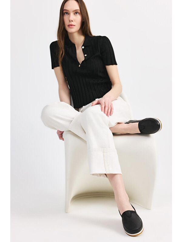 Kadın Siyah Comfort Düz Ayakkabı - Görsel 2