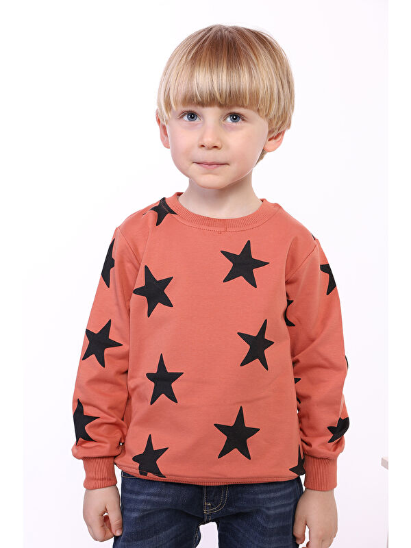 Toontoykids Erkek Çocuk Komple Yıldız Baskılı Sweatshirt