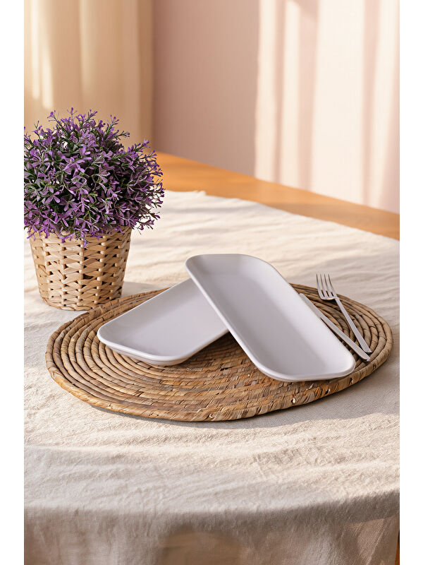 Keramika Beyaz Pergamon Kayık Tabak 26 Cm 2 Adet