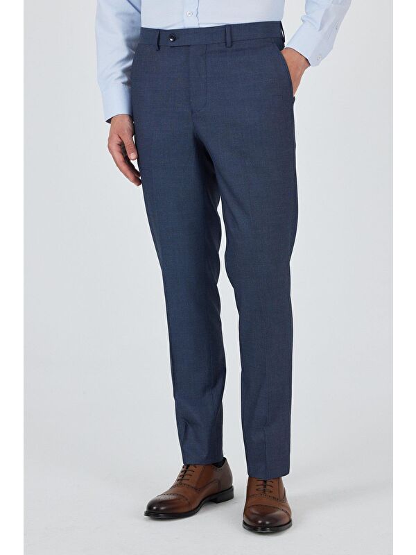 İMZA Lacivert Esnek Yandan Cepli Comfort Fit Classic Pantolon 1003250154