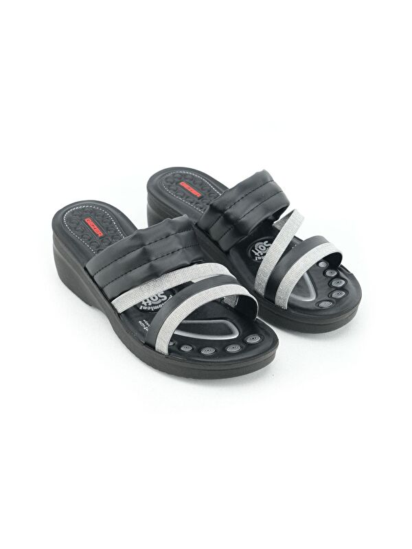 Yazlık Kadın Yüksek Topuk Anatomik Rahat Taban Günlük Terlik - Görsel 4