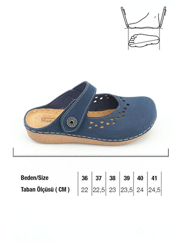 Yazlık Kadın İç Tabanı Hakiki Deri Cırt Cırtlı Terlik - Görsel 3