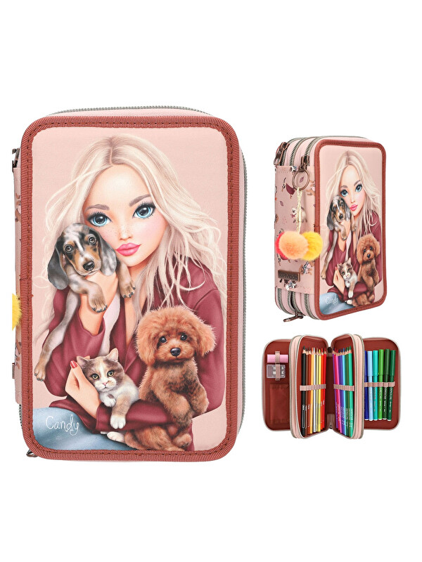 Top Model 3 Katlı İçi Dolu Kalem Çantası Fur Ever Friends 413673