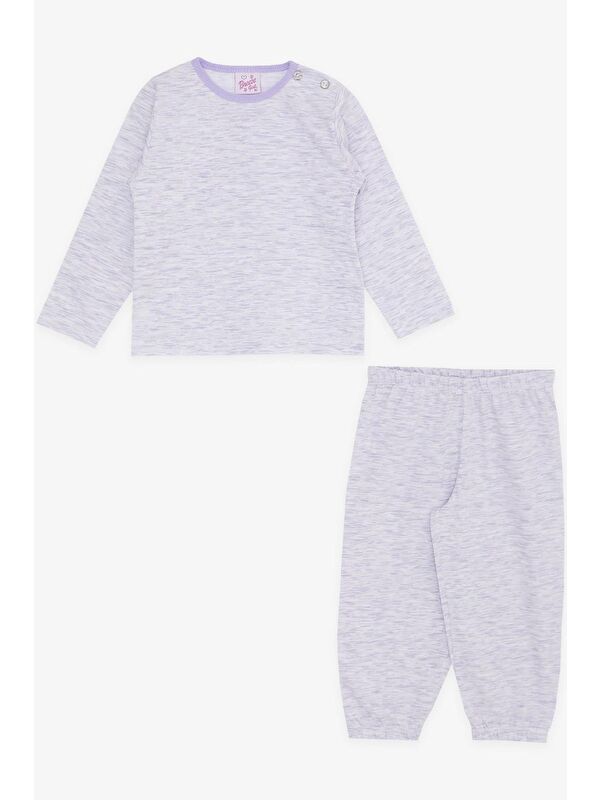 Breeze Kız Bebek Pijama Takımı Desenli Açık Lila (9 Ay-1.5 Yaş)