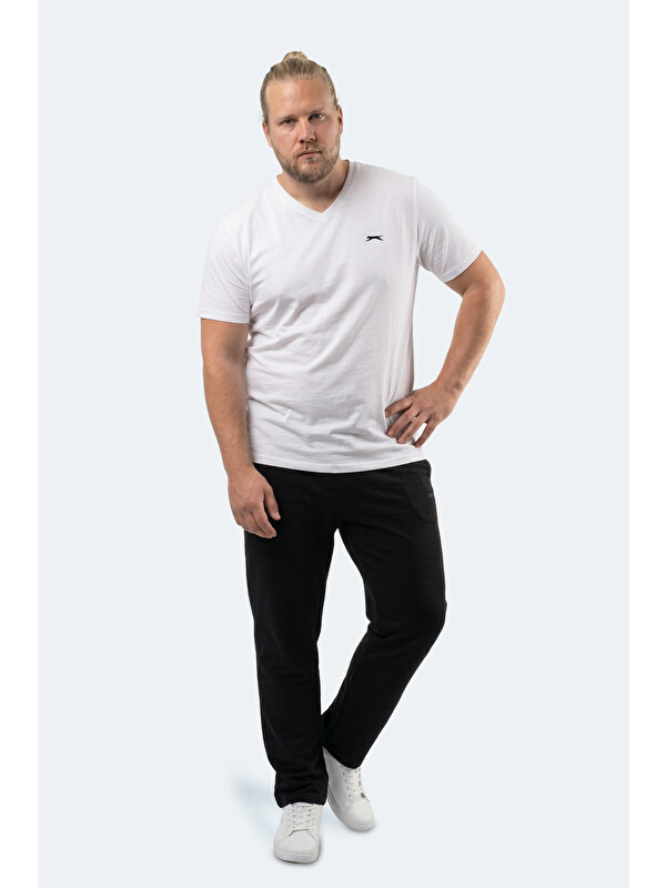 SLAZENGER RIVALDO JMB Erkek Büyük Beden Beyaz Tişört