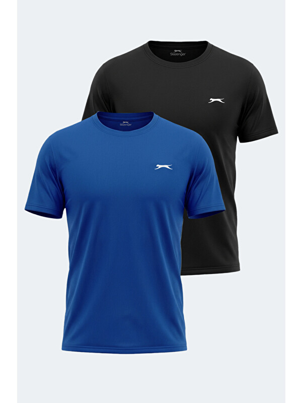 SLAZENGER ODALIS 2 Lİ SET Erkek  Siyah - Lacivert Tişört