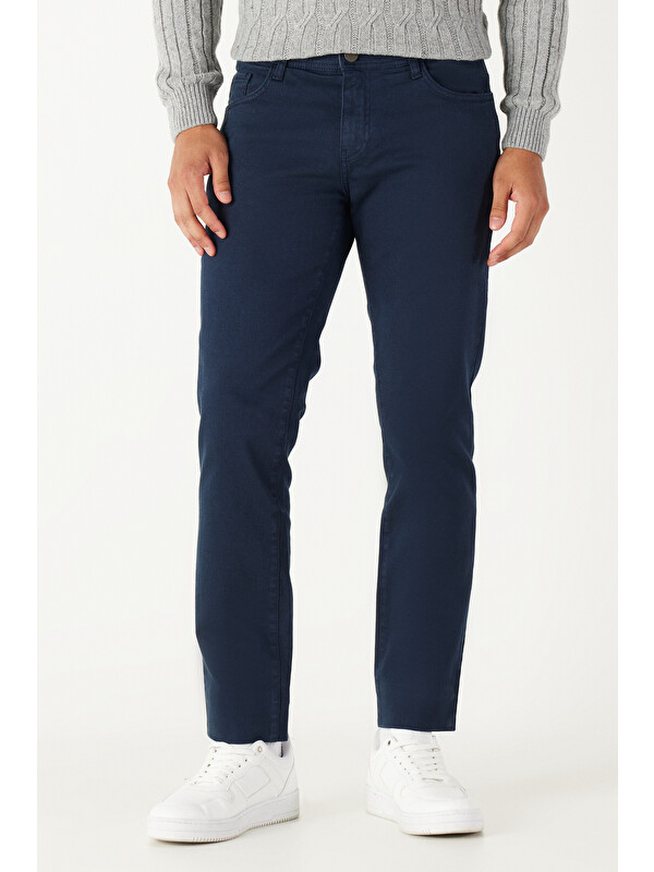 Altınyıldız Classics Erkek Lacivert 360 Derece Her Yöne Esneyen Rahat Slim Fit Pantolon