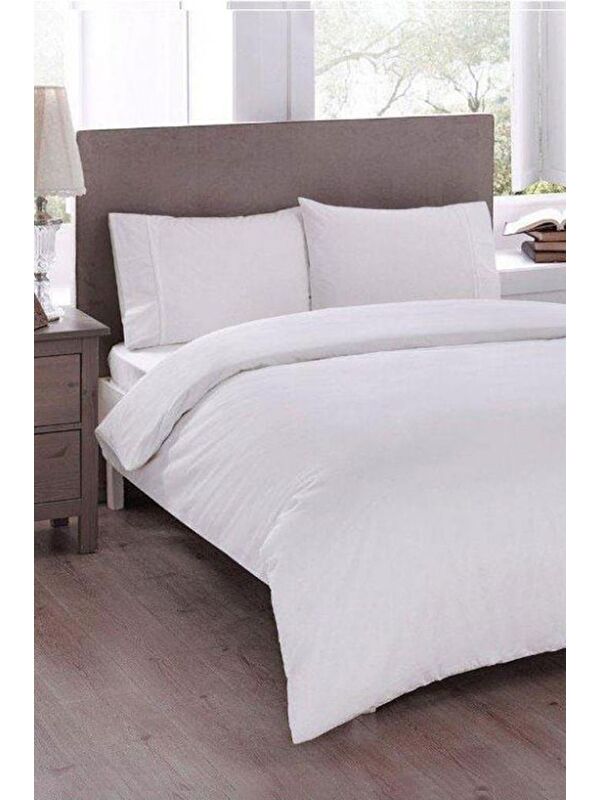 Çeyiz Diyarı Pure Çift Kişilik Nevresim Seti 200x200 Beyaz