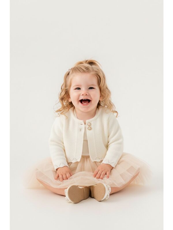 Mnk Baby & Kids Triko Bolerolu Kız Bebek Elbise M00772