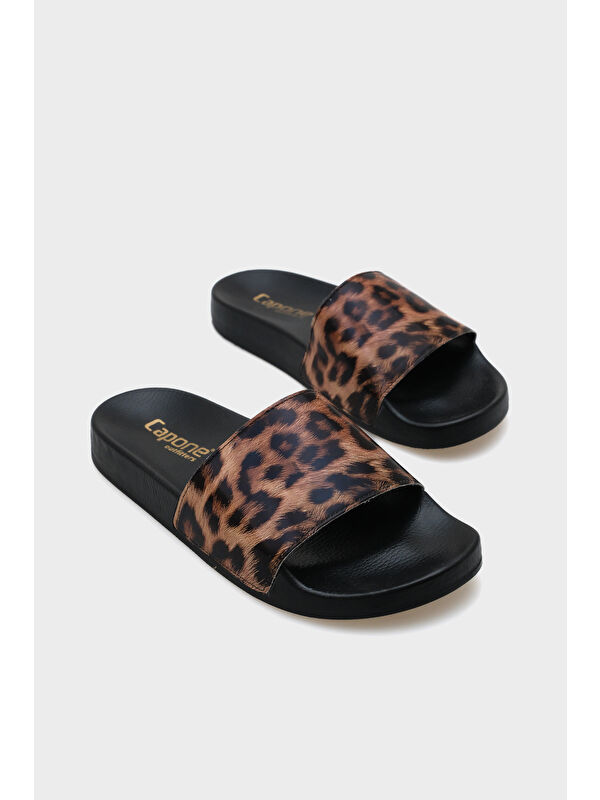 Capone Outfitters Karina Kadın Leopar Desenli Terlik