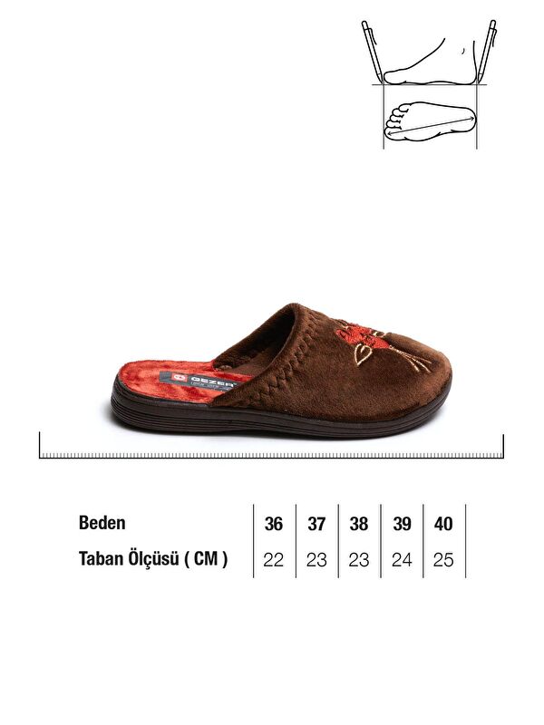 Gezer Bordo Gezer Kışlık Kadın Terlik