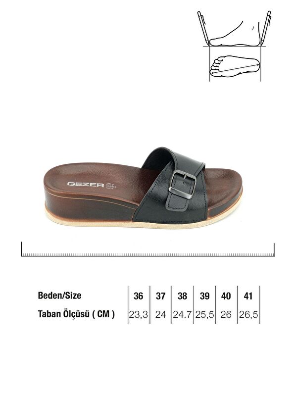 Yazlık Kadın Tek Toka Ayarlanabilir Suni Deri Terlik - Görsel 3