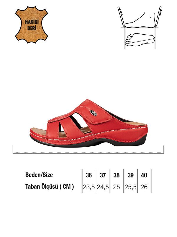 Hakiki Deri Kadın Terlik - Görsel 3