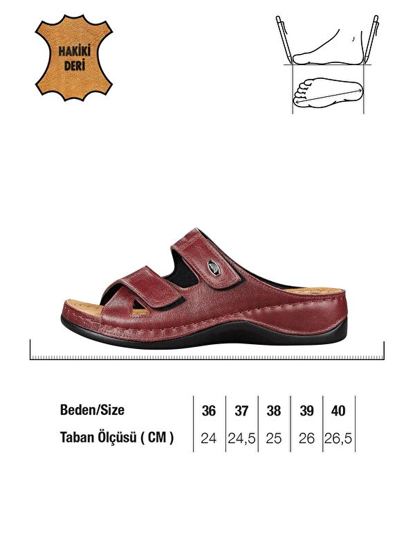 Kadın Ayarlanabilir Hakiki Deri Terlik - Görsel 3