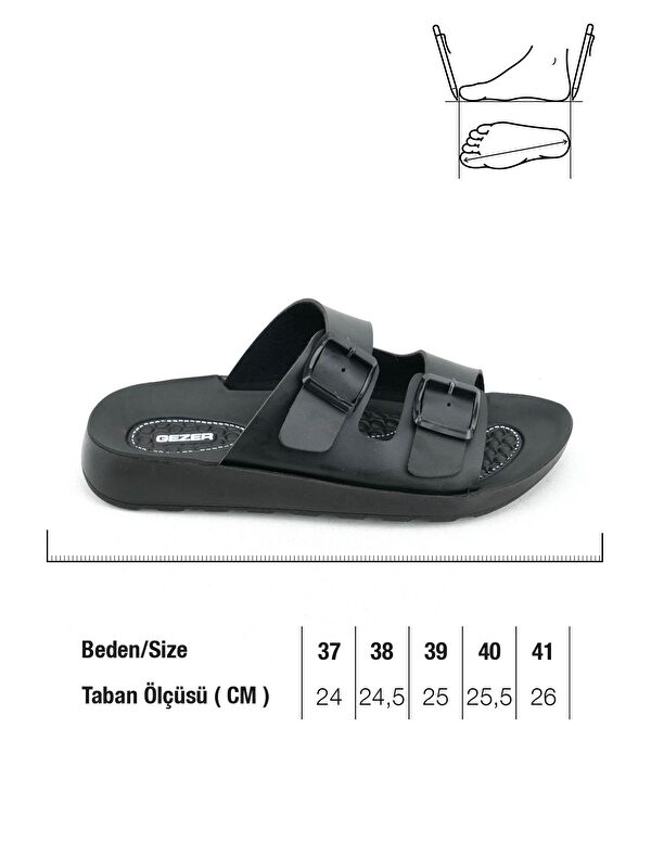 Yazlık Kadın Rahat Taban Suni Deri Çift Toka Ayarlanabilir Günlük Terlik - Görsel 3