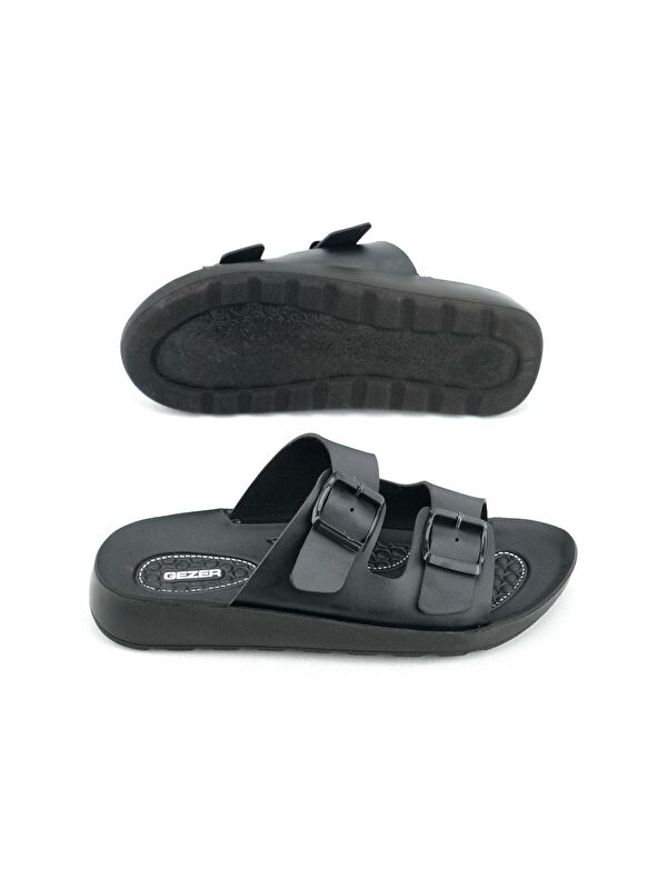 Yazlık Kadın Rahat Taban Suni Deri Çift Toka Ayarlanabilir Günlük Terlik - Görsel 6