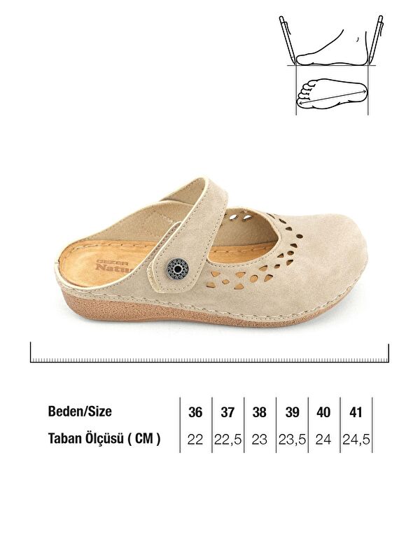 Yazlık Kadın İç Tabanı Hakiki Deri Cırt Cırtlı Terlik - Görsel 3