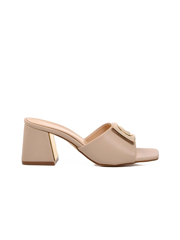 Bej Kadın topuklu Terlik 312164 - Görsel 2