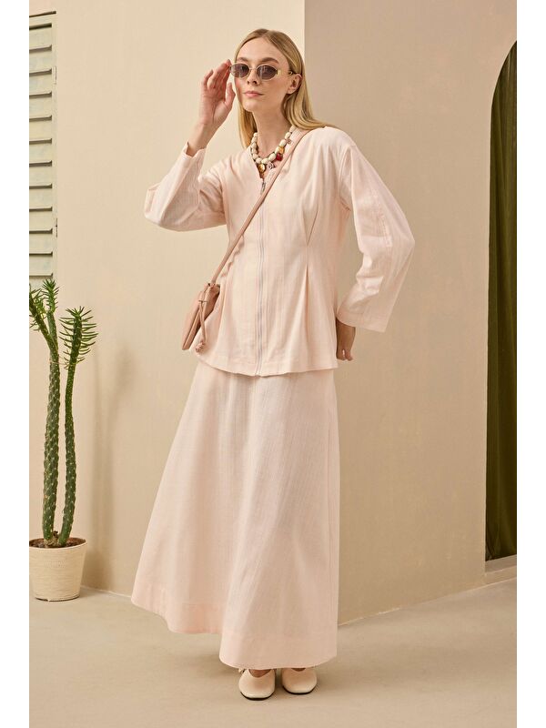 HE-QA Pamuk Keten Etek Soft Pembe