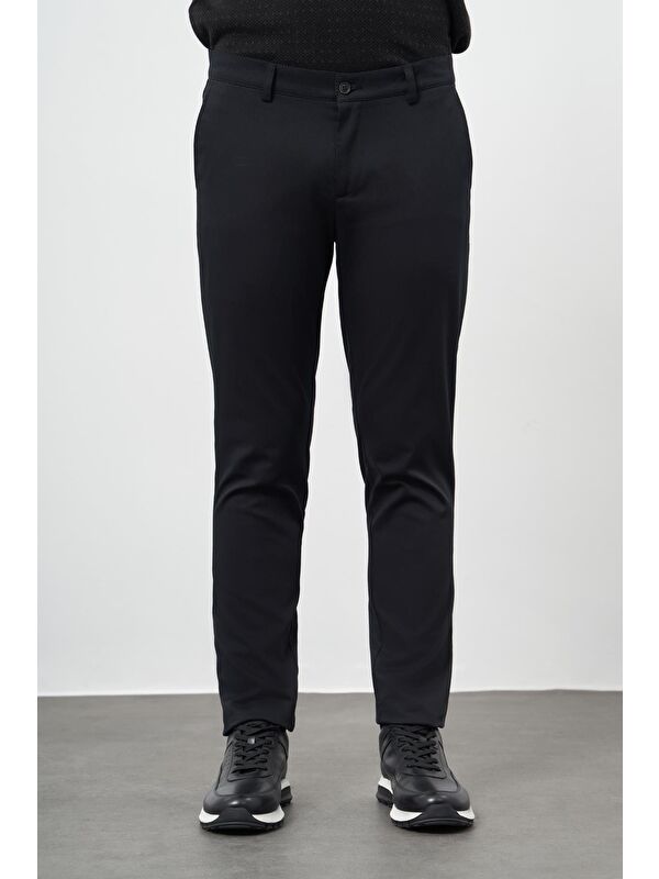 İMZA Siyah Pamuklu Yandan Cepli Casual Slim Fit Chino Pantolon 1003245150