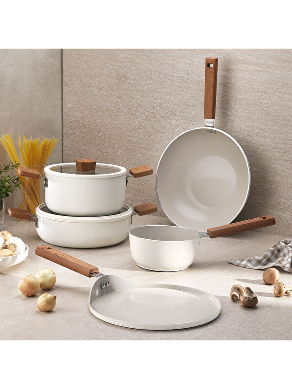 SCHAFER Ceramoni Seramik Krep Tava 26 Cm-Krem