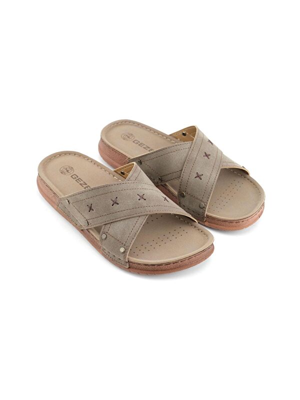 Yazlık Erkek Suni Deri Rahat Taban Günlük Terlik - Görsel 4