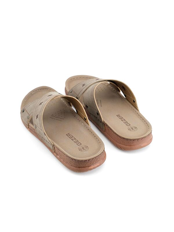 Yazlık Erkek Suni Deri Rahat Taban Günlük Terlik - Görsel 5