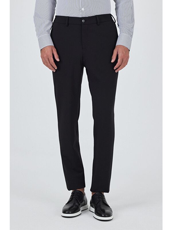 İMZA Siyah Esnek Yandan Cepli Casual Slim Fit Jogger Pantolon 1003250162
