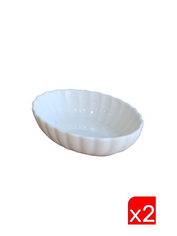 Kütahya Porselen Bone Luz Krem Oval Kayık 14,5x10x3,5cm 2 li BNLZF15OKS00