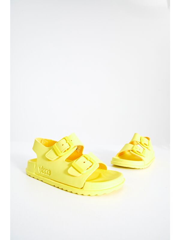 Miyu Basic Unisex Çocuk Sarı Sandalet - Görsel 5