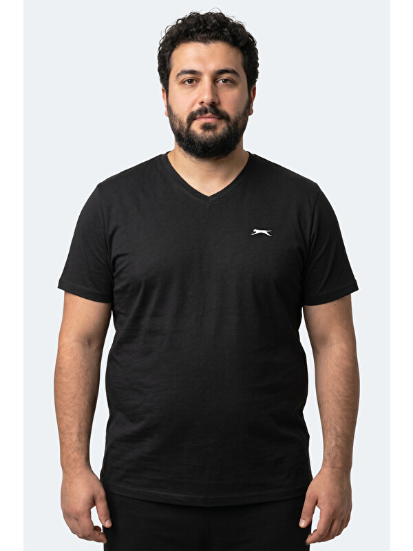 SLAZENGER RIVALDO JMB Erkek Büyük Beden Siyah Tişört