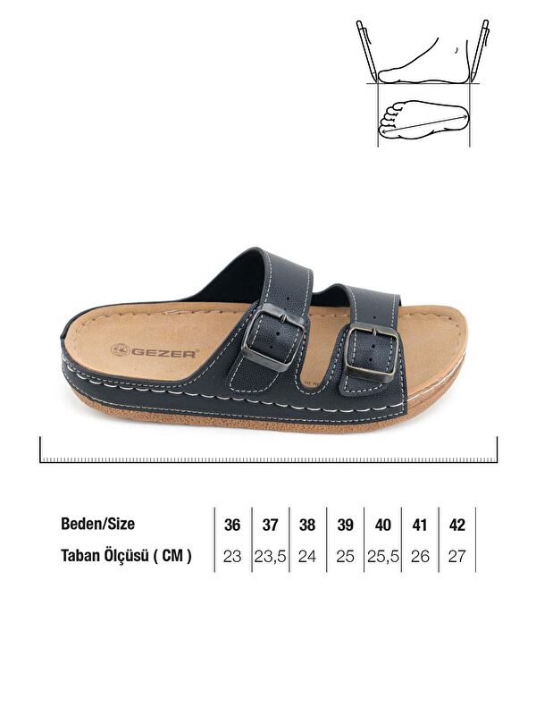 Kadın Yazlık Suni Deri Rahat Taban İki Toka Ayarlanabilir Günlük Terlik - Görsel 3