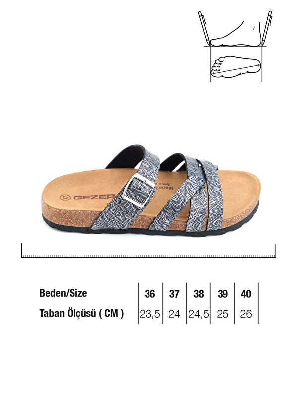 Kadın Yazlık Suni Deri Tek Toka Ayarlanabilir Mantar Taban Günlük Terlik - Görsel 3