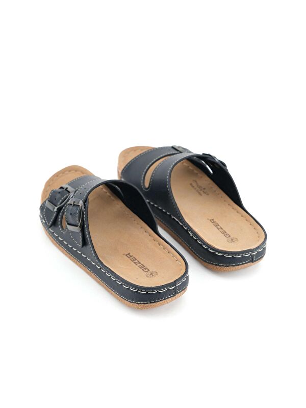 Kadın Yazlık Suni Deri Rahat Taban İki Toka Ayarlanabilir Günlük Terlik - Görsel 5