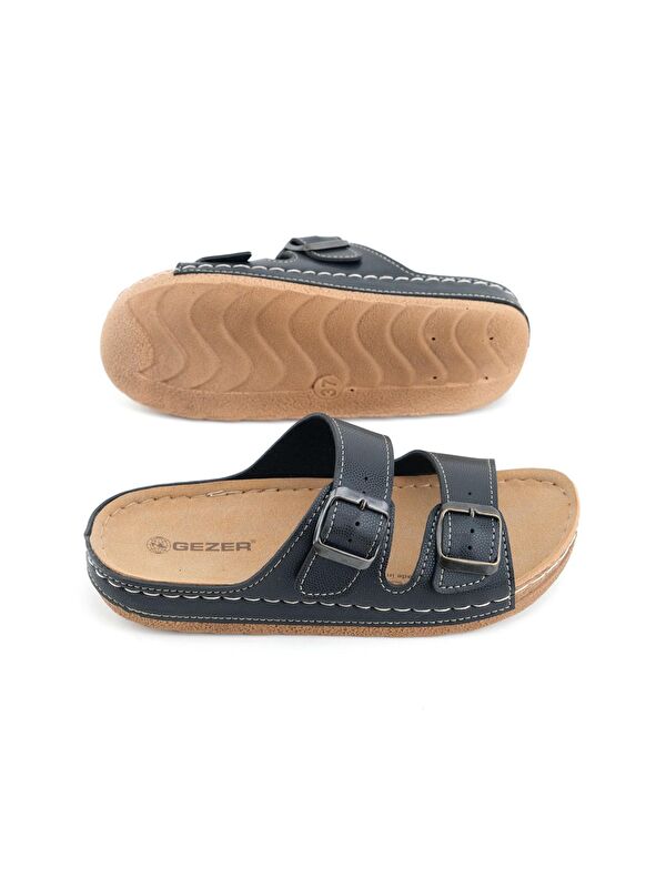 Kadın Yazlık Suni Deri Rahat Taban İki Toka Ayarlanabilir Günlük Terlik - Görsel 6