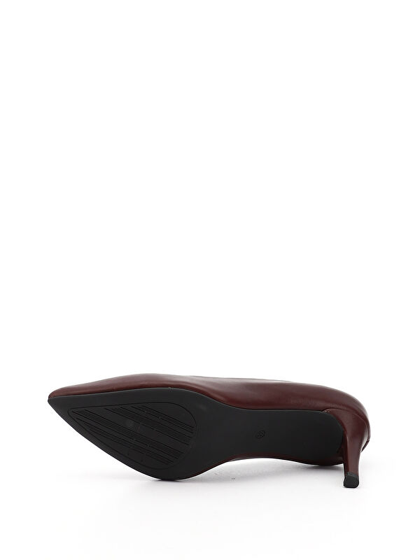 Kadın BORDO Sivri Burun İnce Topuklu Hakiki Deri Stiletto - Görsel 5