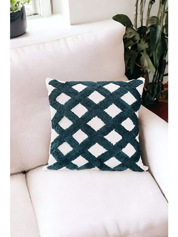 Asdiva Punch Tasarımlı Bohem Desenli Dekoratif Kırlent Kılıfı 45x45 Cm Etnik Otantik Panç