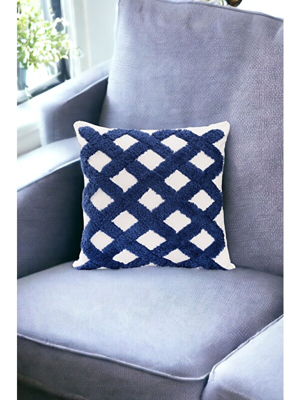 Asdiva Punch Tasarımlı Bohem Desenli Dekoratif Kırlent Kılıfı 45x45 Cm Etnik Otantik Panç