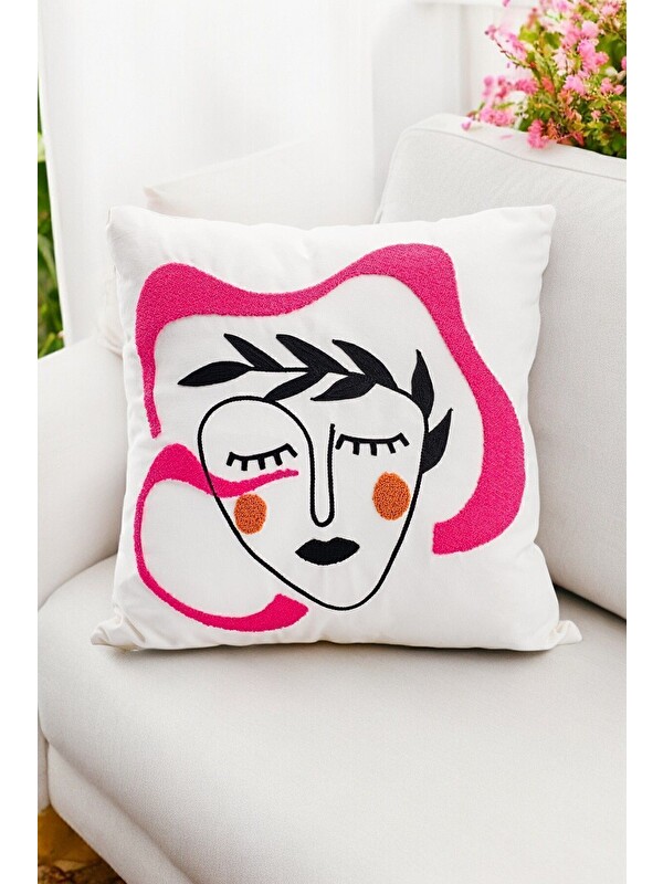 Asdiva Bohem 45x45 Özel Tasarım Punch Panç Süzene Desen Dekoratif Kırlent Kılıfı modern