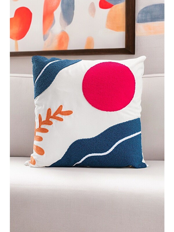 Asdiva Bohem 45x45 Özel Tasarım Punch Panç Süzene Desen Dekoratif Kırlent Kılıfı modern