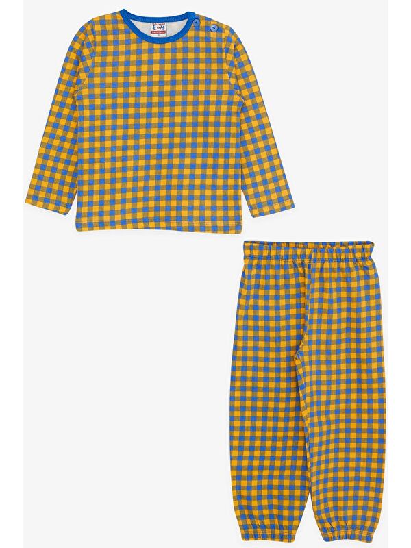 Breeze Erkek Bebek Pijama Takımı Ekose Desenli Karışık Renk (9 Ay-1 Yaş)